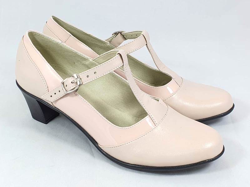 Pantofi dama piele roz cu lac Aurelia biashoes.ro imagine reduceri